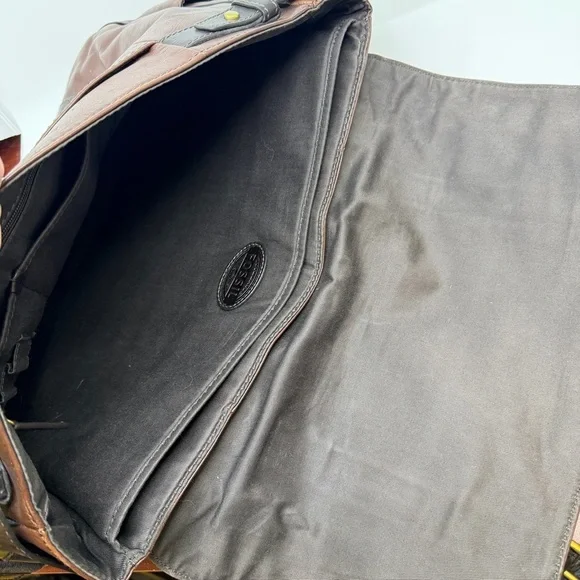 Fossil MBG9153 Estate Leather Messenger Bag Brown Laptop Crossbody - Picture 16 of 16
